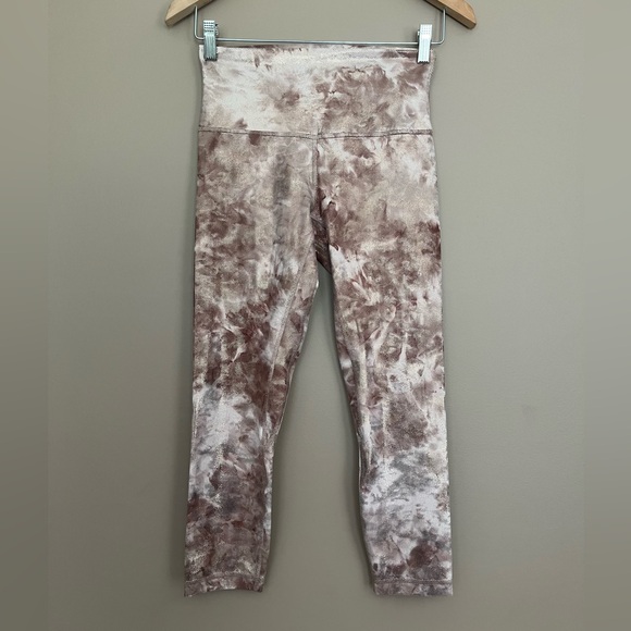 lululemon athletica Pants - {Lululemon} Align Crop 23" Shine in Diamond Dye Misty Shell Cacao Diffuse Foil